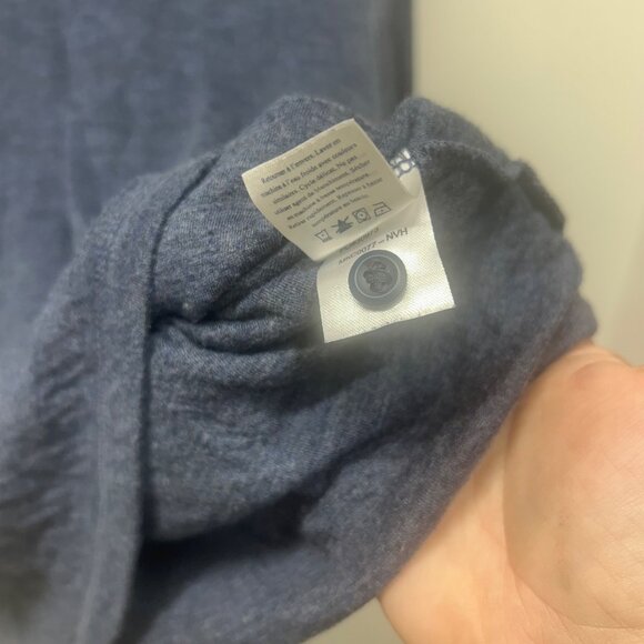 Faherty Cloud Cotton Long Sleeve Henley Shirt S Blue Peruvian Pima Cotton Blend - Picture 5 of 8